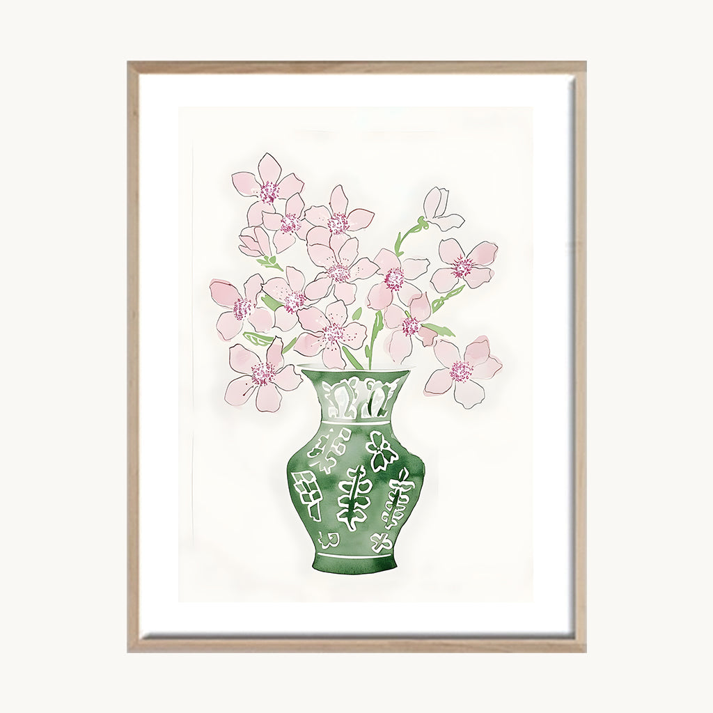 Cuadro Naturaleza Jarrón Floral Rosado Decorativo  1