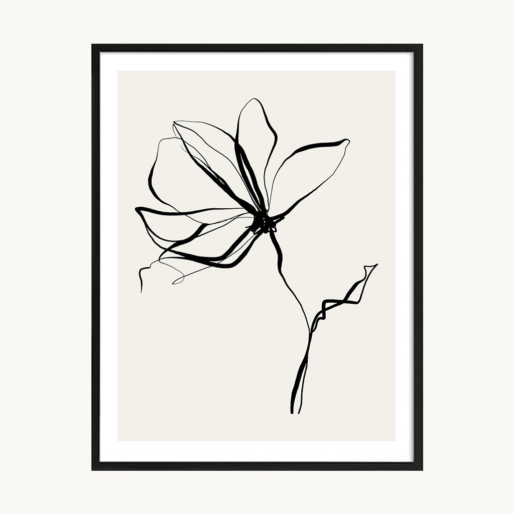 Cuadro Naturaleza Flor Lineal Minimalista Abstracta