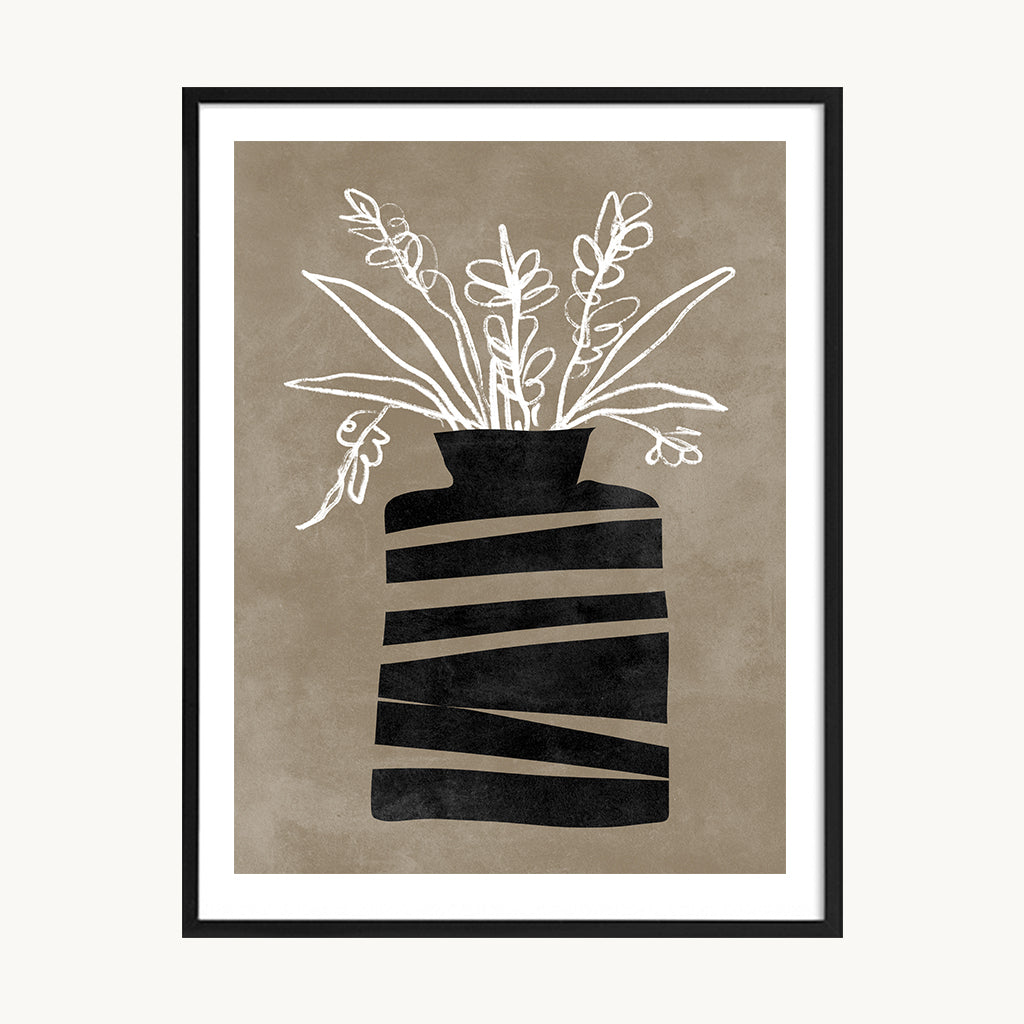 Cuadro Naturaleza Jarrón Floral Seco Minimalista