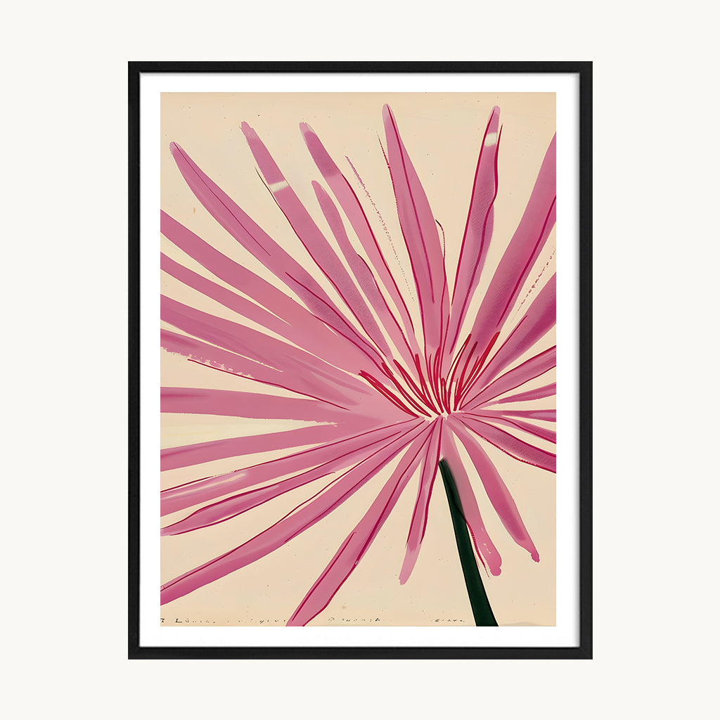 Cuadro Naturaleza Flor Radial Rosada Moderna 2