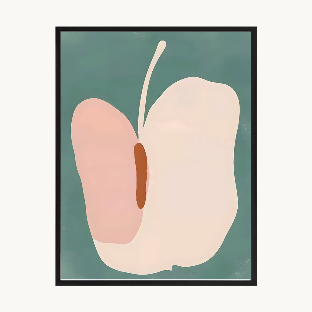 Cuadro Naturaleza Fruto Abstracto rosa y verde Minimal