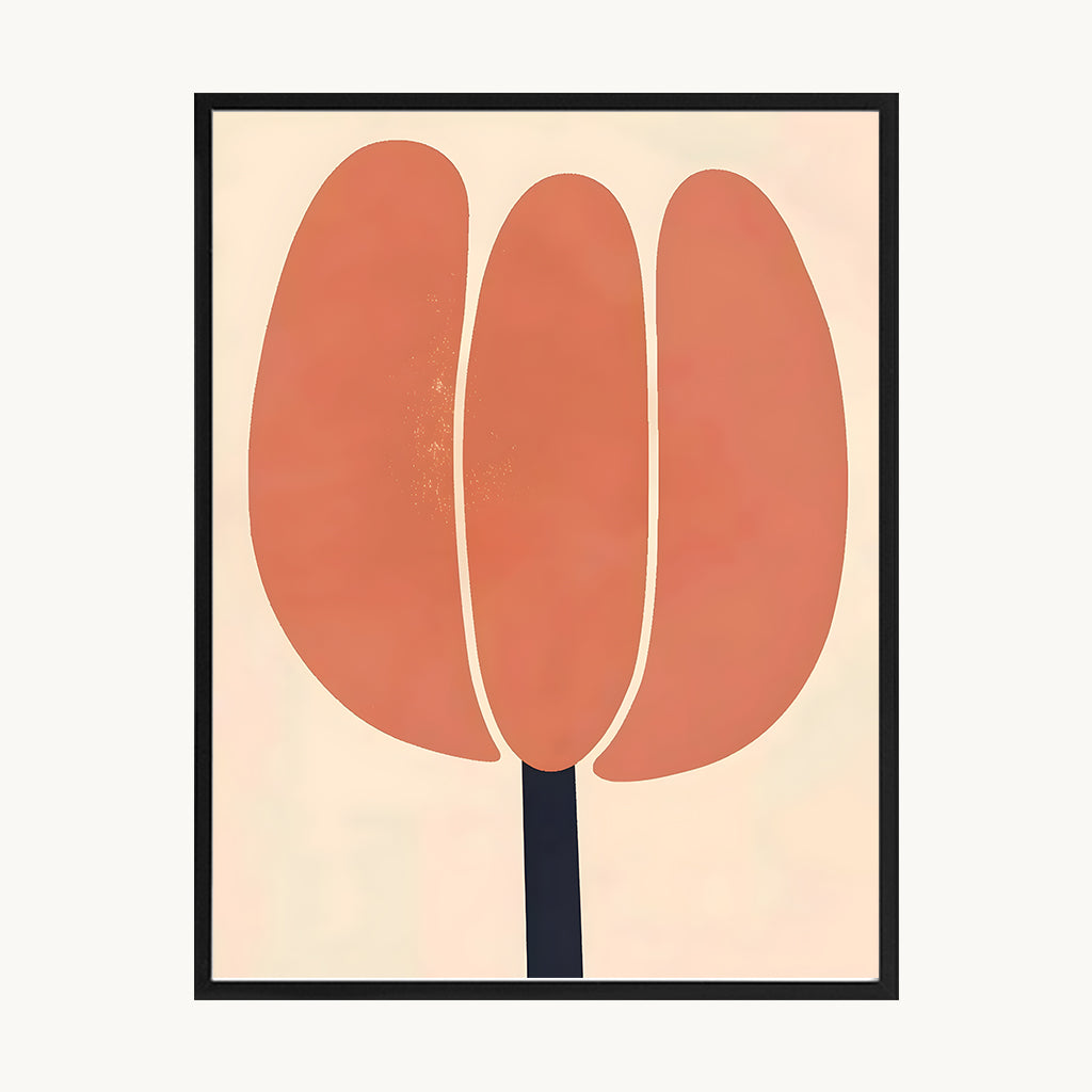 Cuadro Naturaleza Tulipán Coral Minimalista