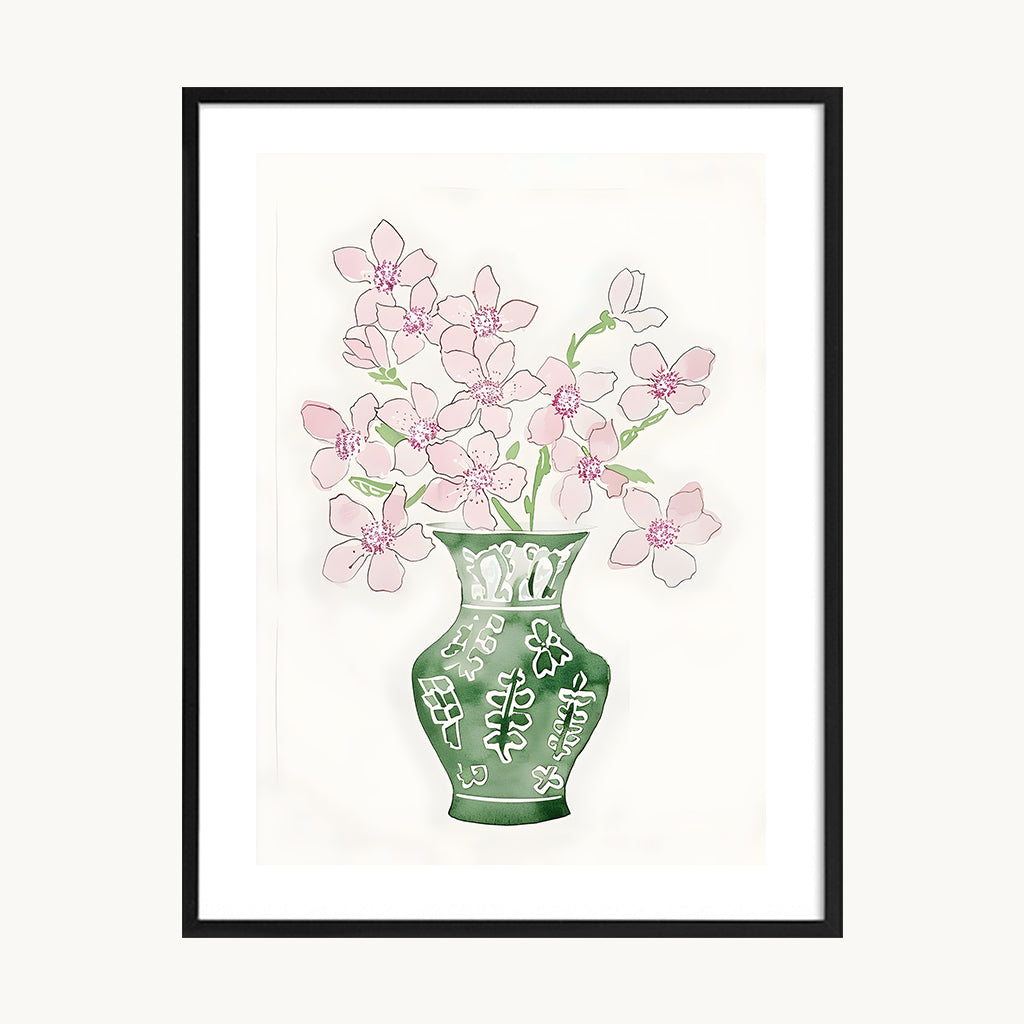 Cuadro Naturaleza Jarrón Floral Rosado Decorativo  1