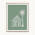 Cuadro Playa Casa de Playa Verde Minimal