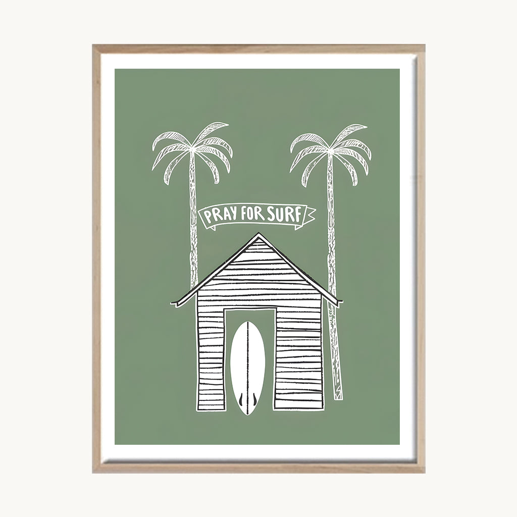 Cuadro Playa Casa de Playa Verde Minimal 2