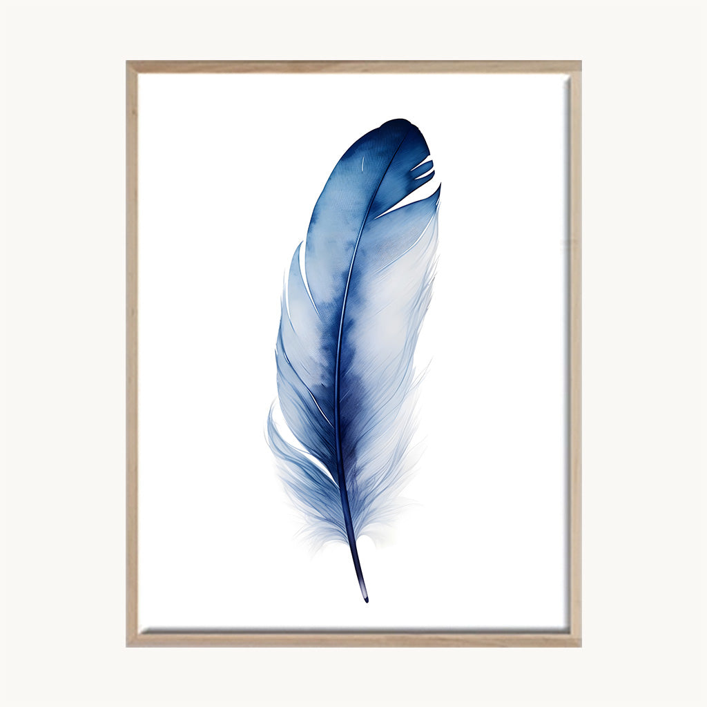 Set Cuadros Tríptico Botánica Azul Decorativa