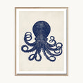 Cuadro Playa Pulpo Ilustración Marina Decorativa