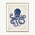 Cuadro Playa Pulpo Azul Estilo Náutico