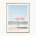 Cuadro Playa Sombrilla Rosa Playa Rosa Minimalista