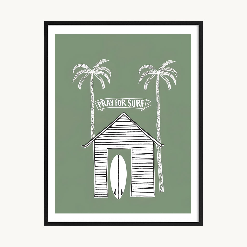 Cuadro Playa Casa de Playa Verde Minimal 2