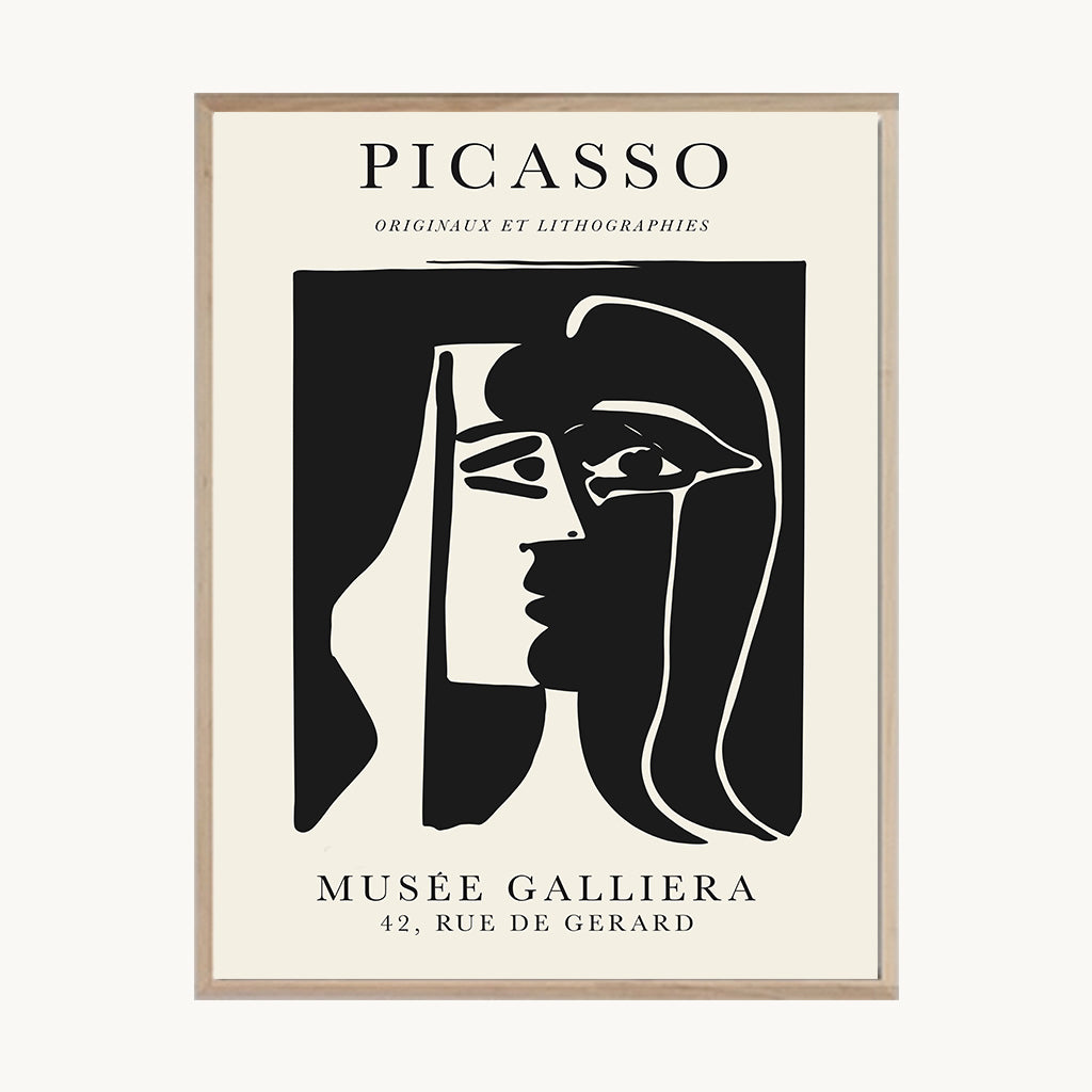 Cuadro Letras Picasso Rostro Minimal
