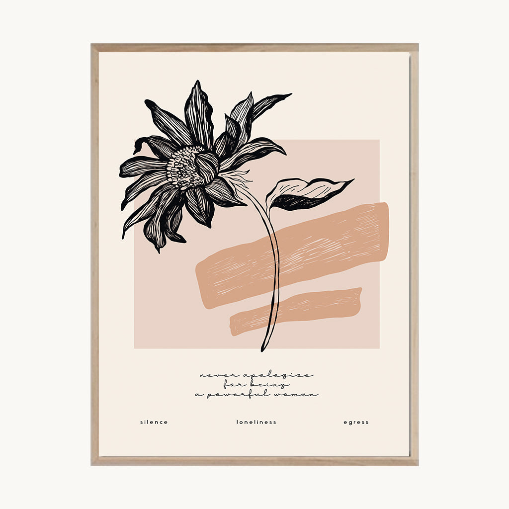 Cuadro Letras Botánica Beige Moderna