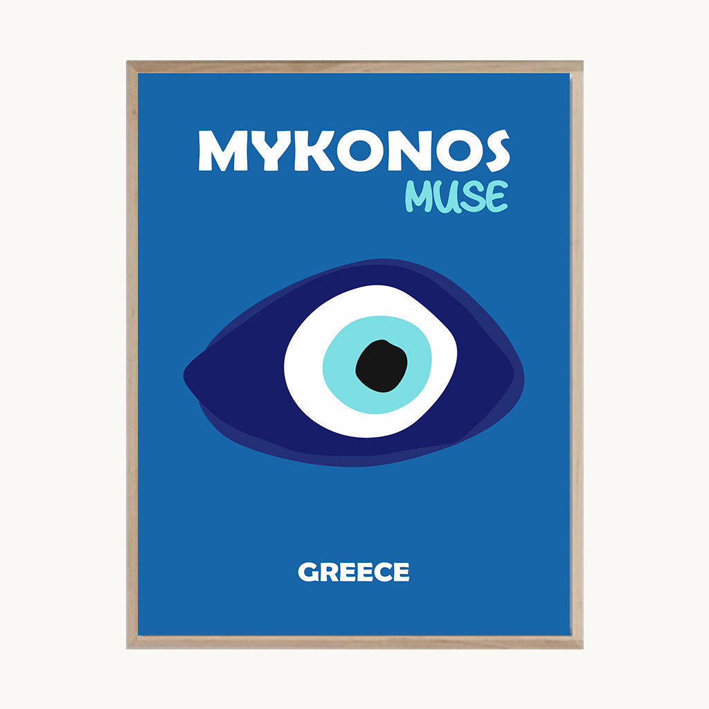 Cuadro Letras Mykonos Azul