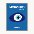 Cuadro Letras Mykonos Azul