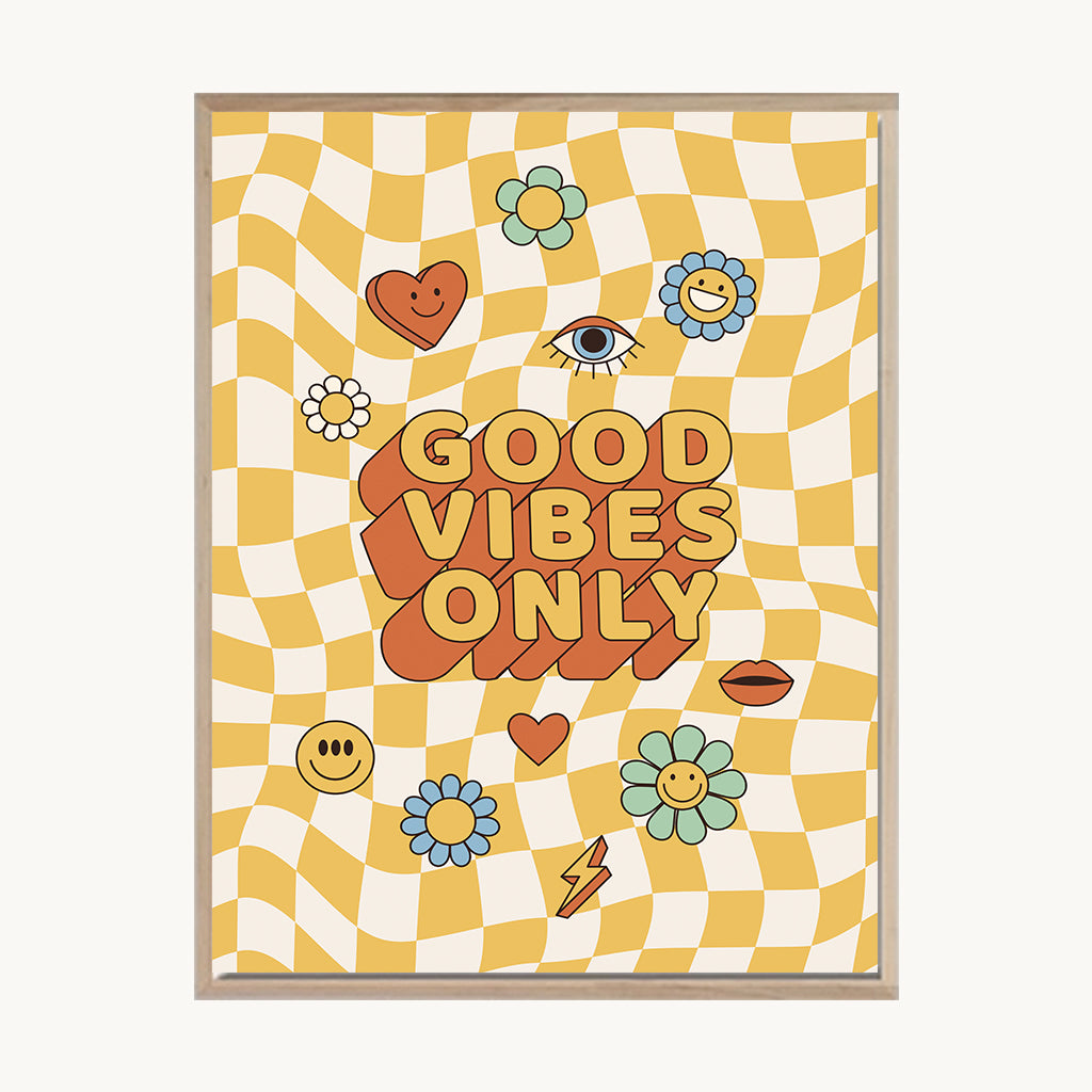 Cuadro Letras Good Vibes Check