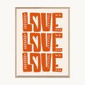 Cuadro Letras Love Love Love Naranja