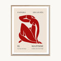 Cuadro Letras Matisse Rojo Silueta Mujer