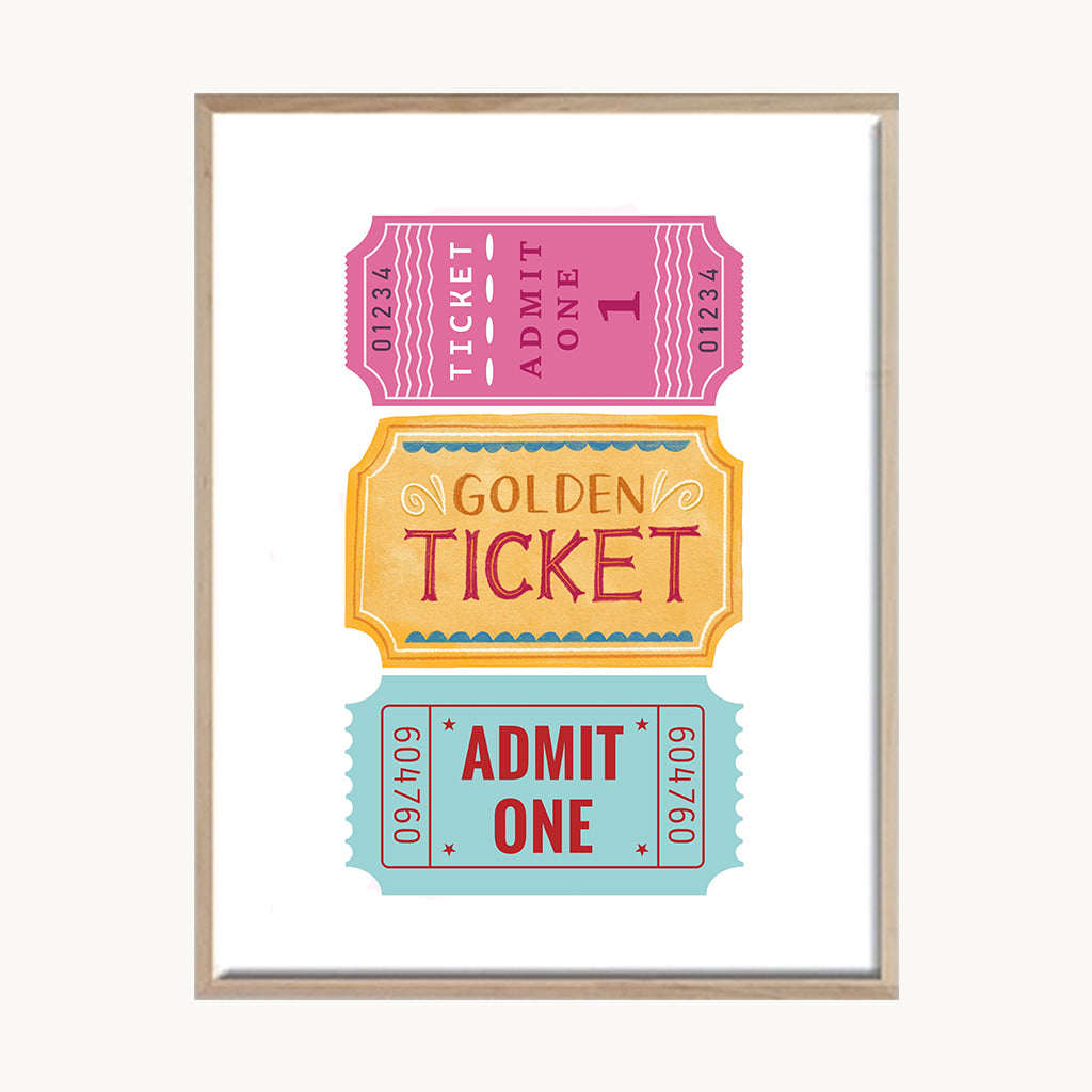 Cuadro Letras Frase Ticket Retro Pop