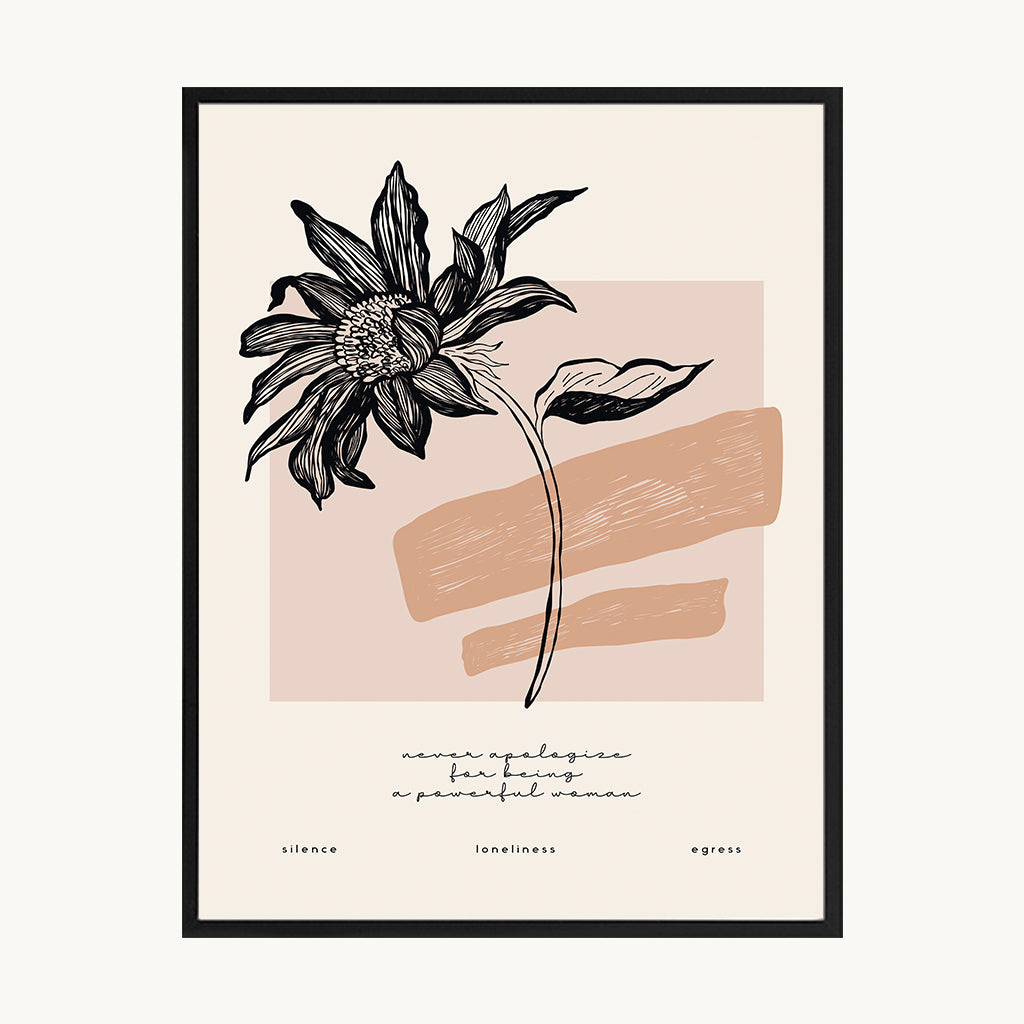 Cuadro Letras Botánica Beige Moderna