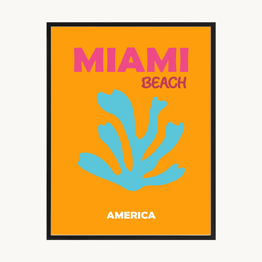 Cuadro Letras Miami Coral