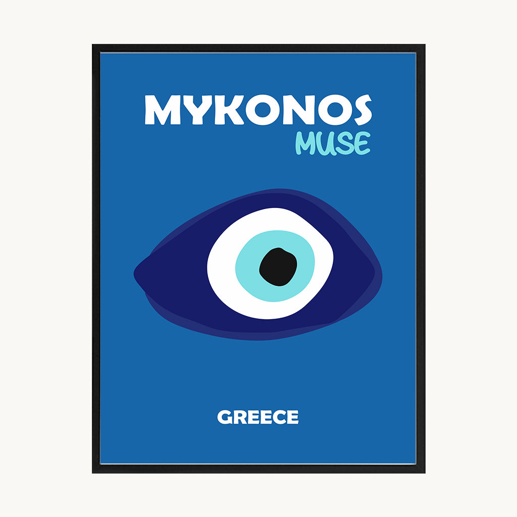 Cuadro Letras Mykonos Azul