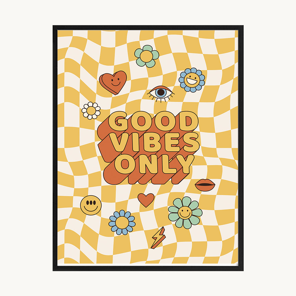 Cuadro Letras Good Vibes Check