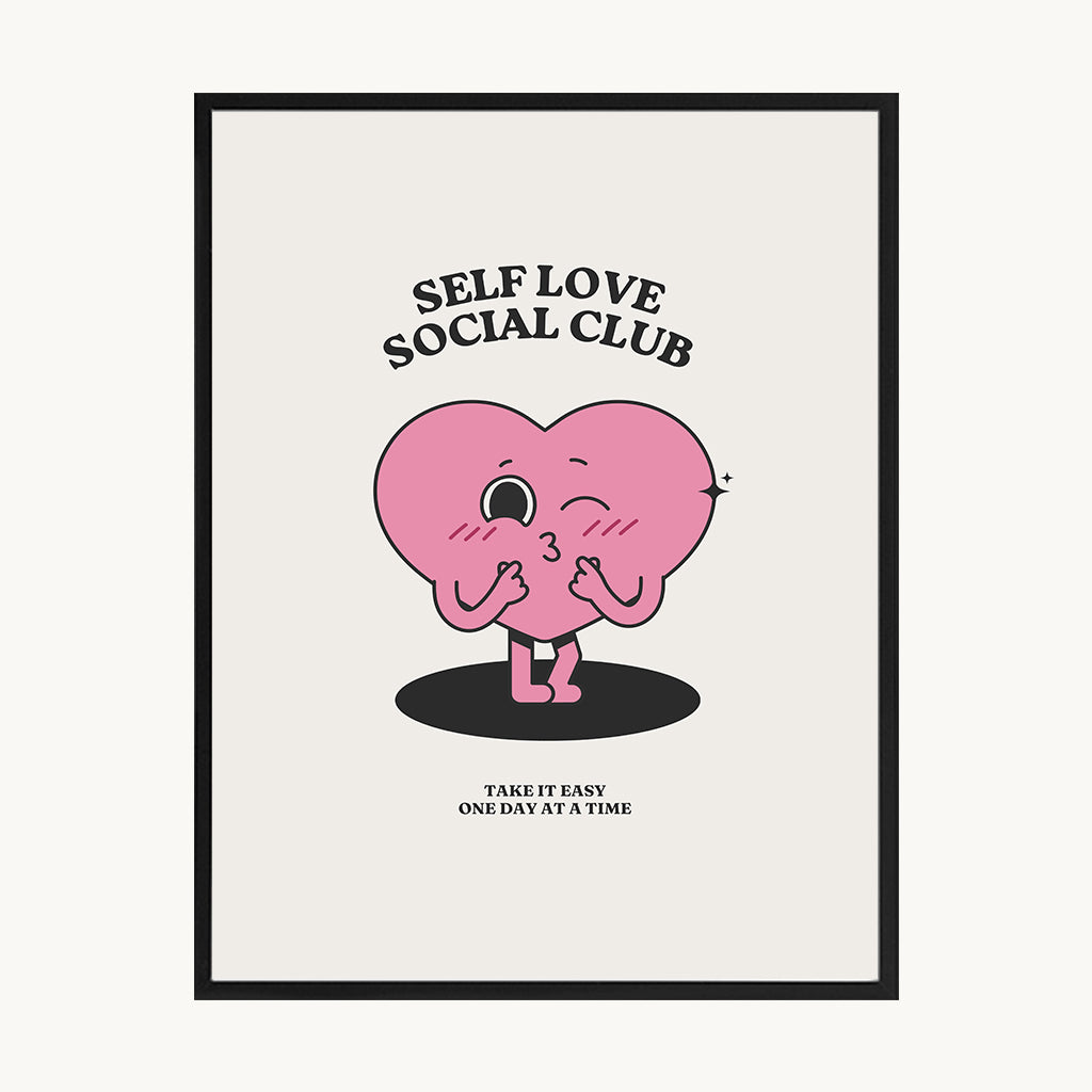 Cuadro Letras Corazón Rosa Pop