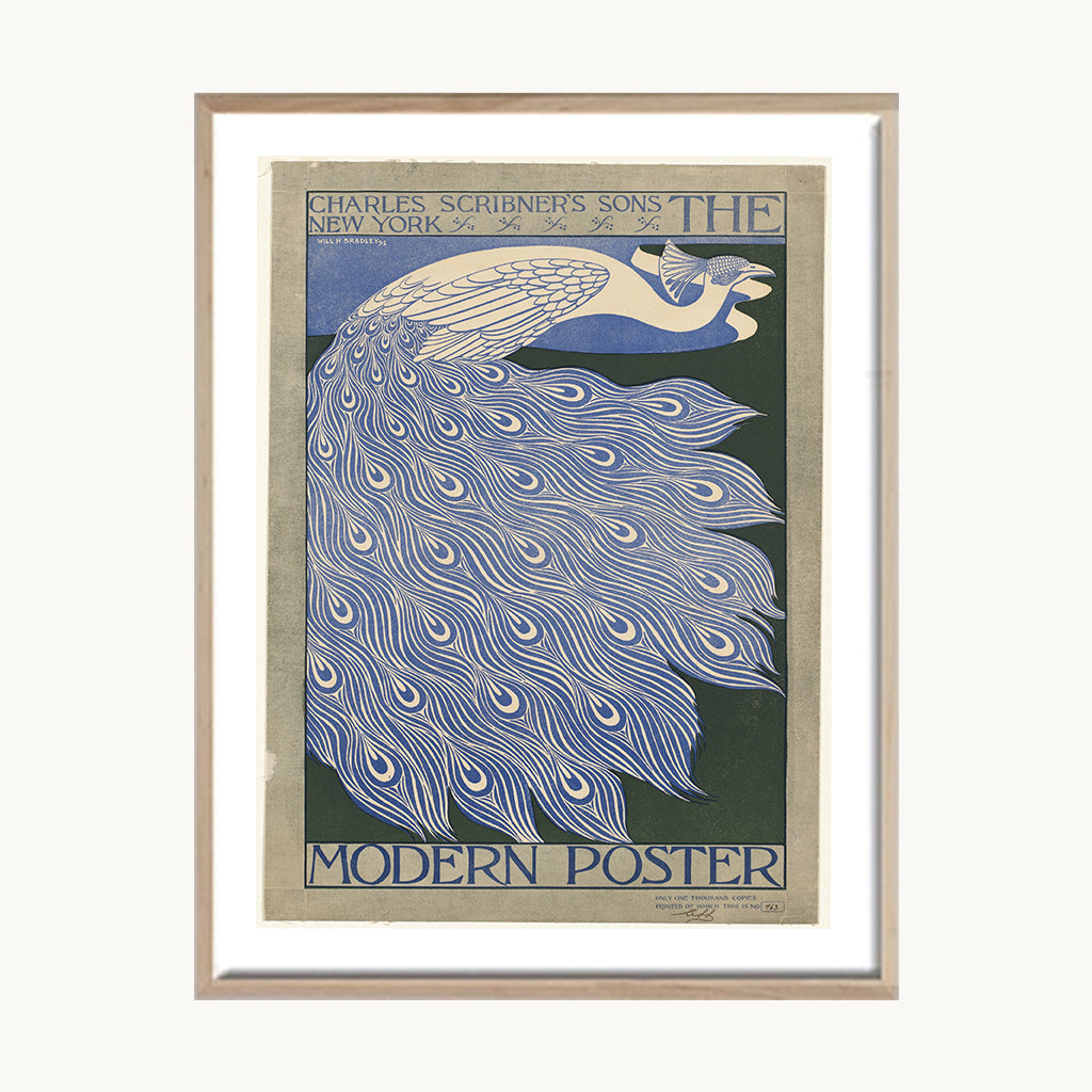 Cuadro Vintage ilustración ave alas azules
