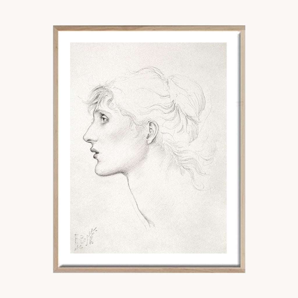 Cuadro Vintage dibujo rostro femenino suave