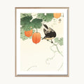 Cuadro Vintage ilustración botánica frutas y ave