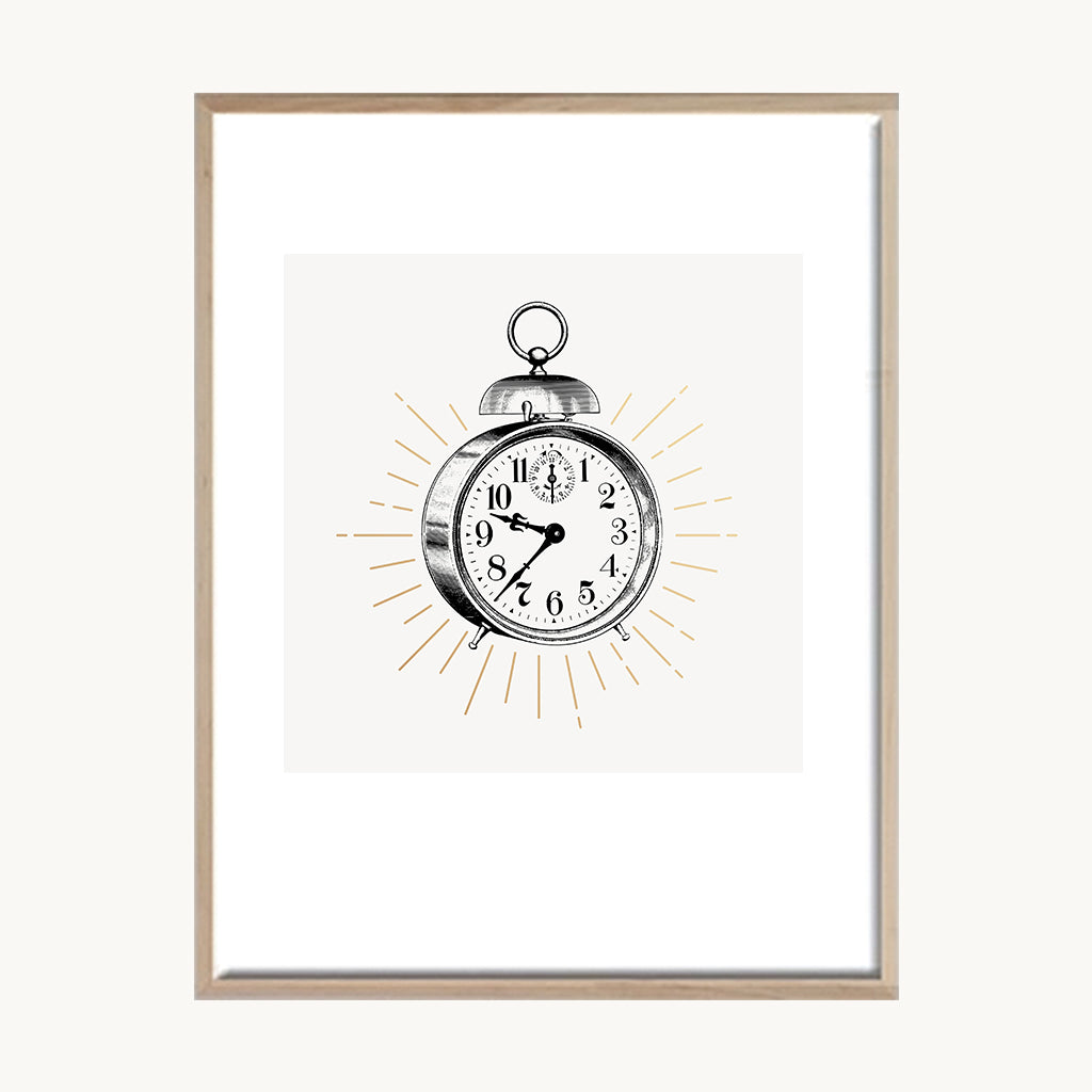 Cuadro Vintage ilustración reloj antiguo