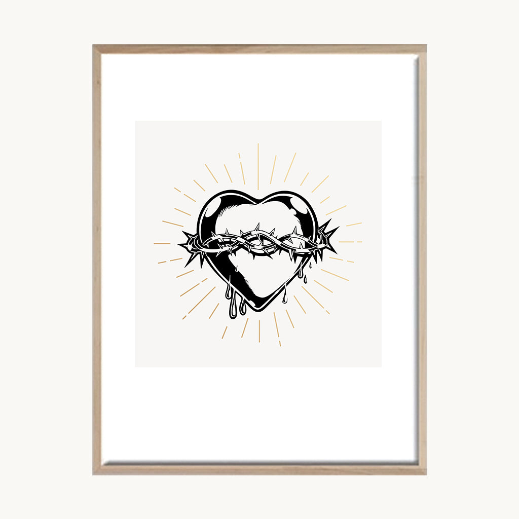 Cuadro Vintage dibujo corazón anatómico