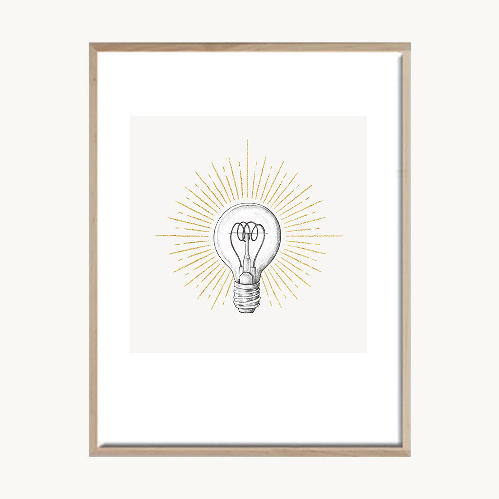 Cuadro Vintage ilustración bombilla antigua
