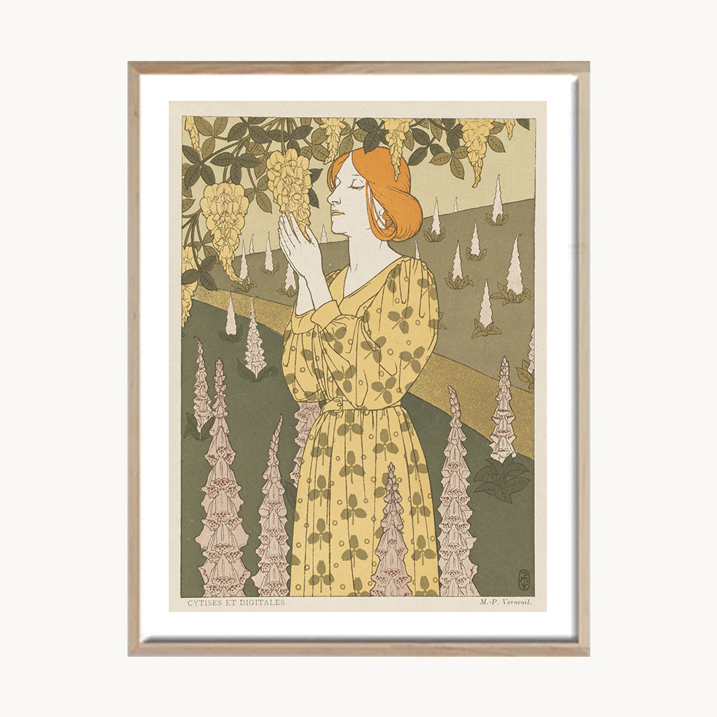 Cuadro Vintage Mujer art nouveau clásico 01