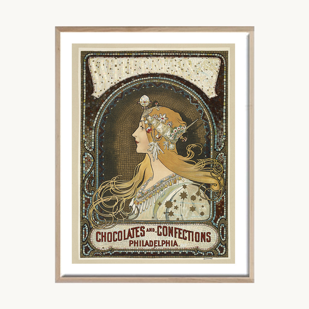 Cuadro Vintage Mujer art nouveau clásico 02