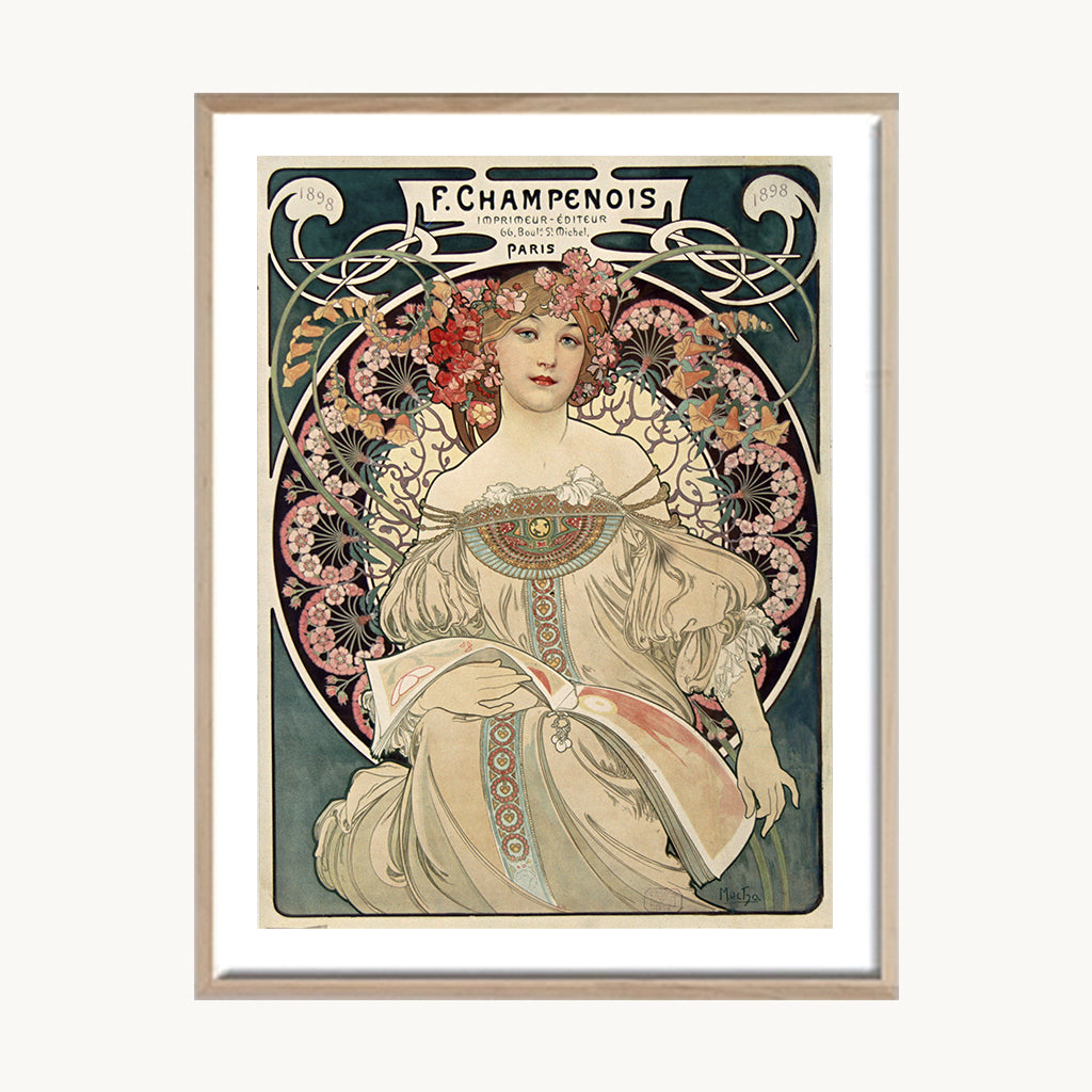 Cuadro Vintage Mujer art nouveau clásico 03