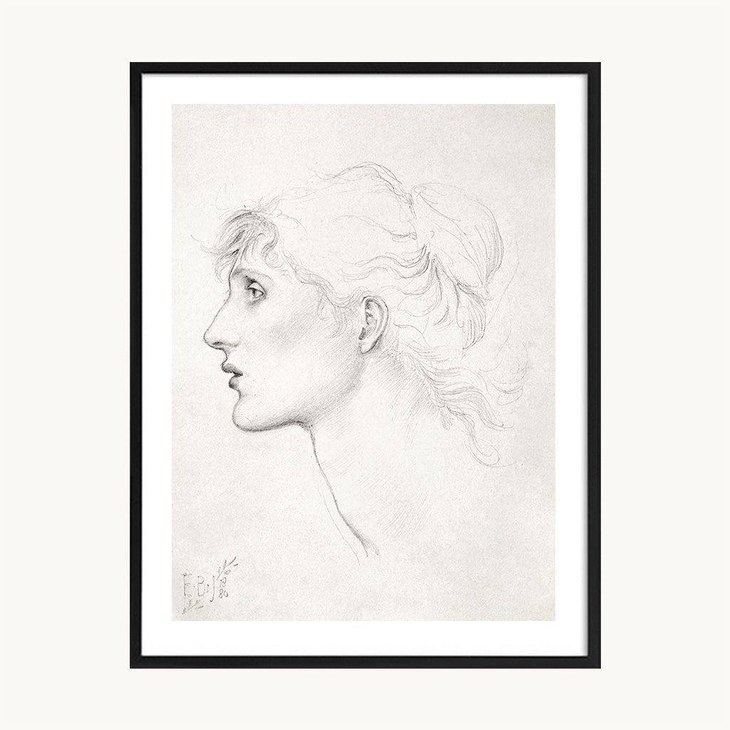 Cuadro Vintage dibujo rostro femenino suave