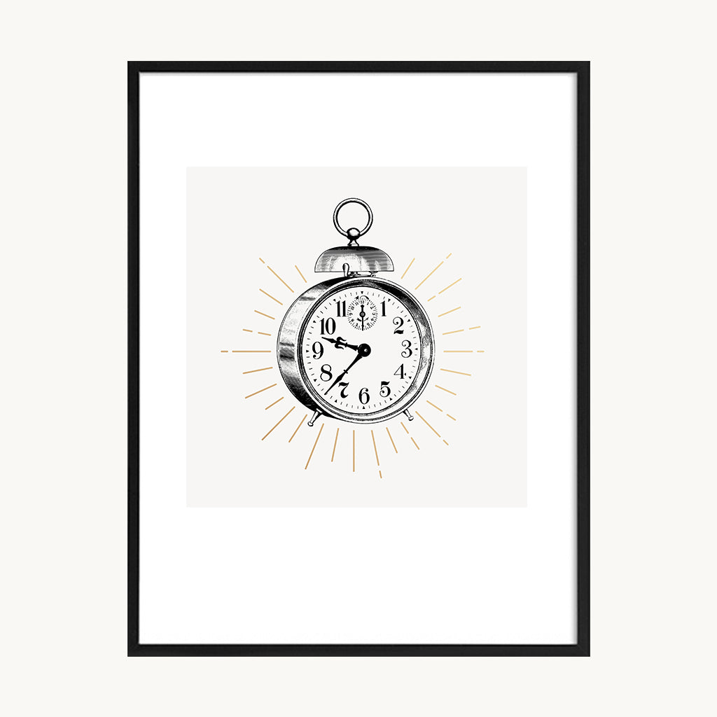 Cuadro Vintage ilustración reloj antiguo