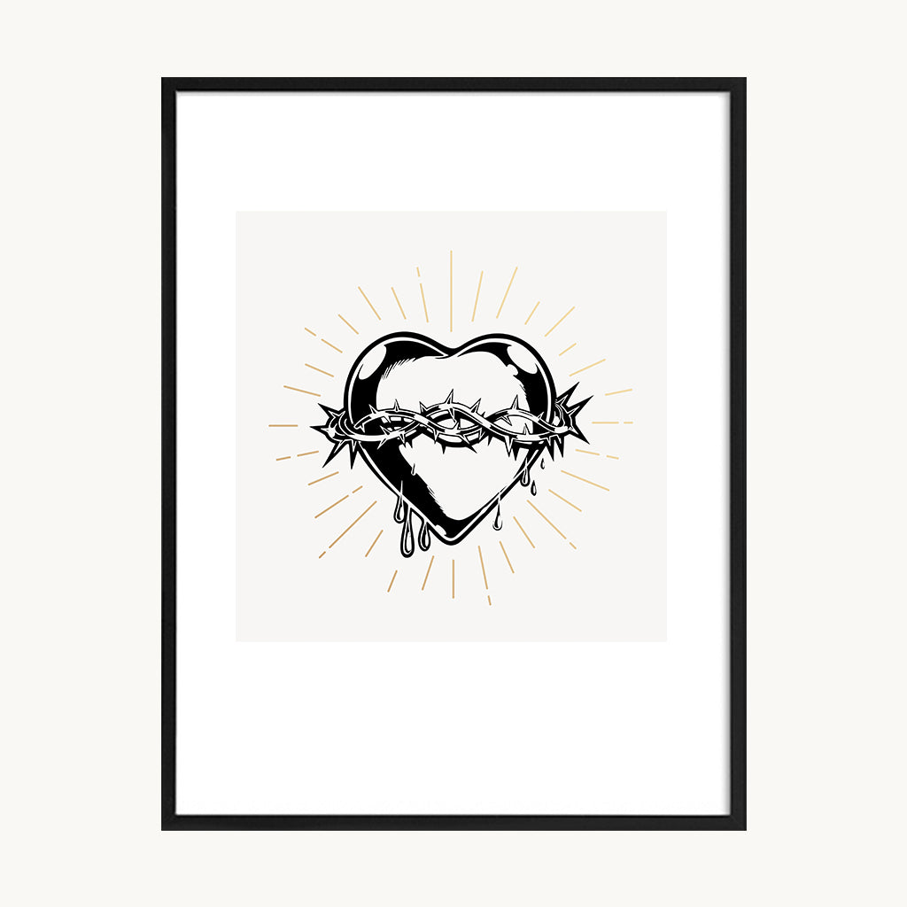 Cuadro Vintage dibujo corazón anatómico
