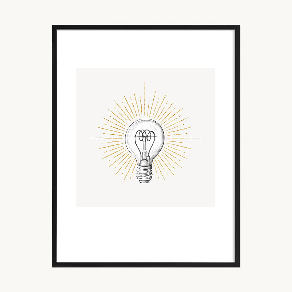 Cuadro Vintage ilustración bombilla antigua