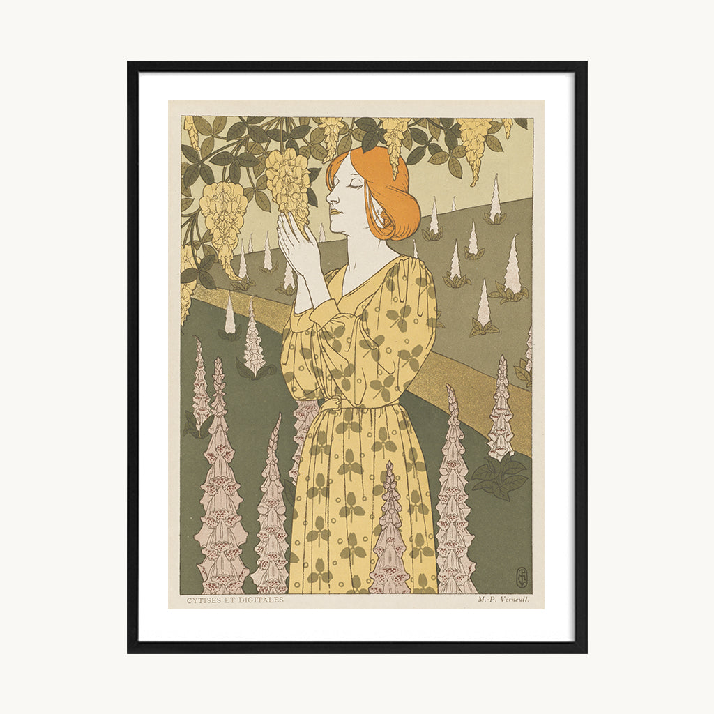 Cuadro Vintage Mujer art nouveau clásico 01