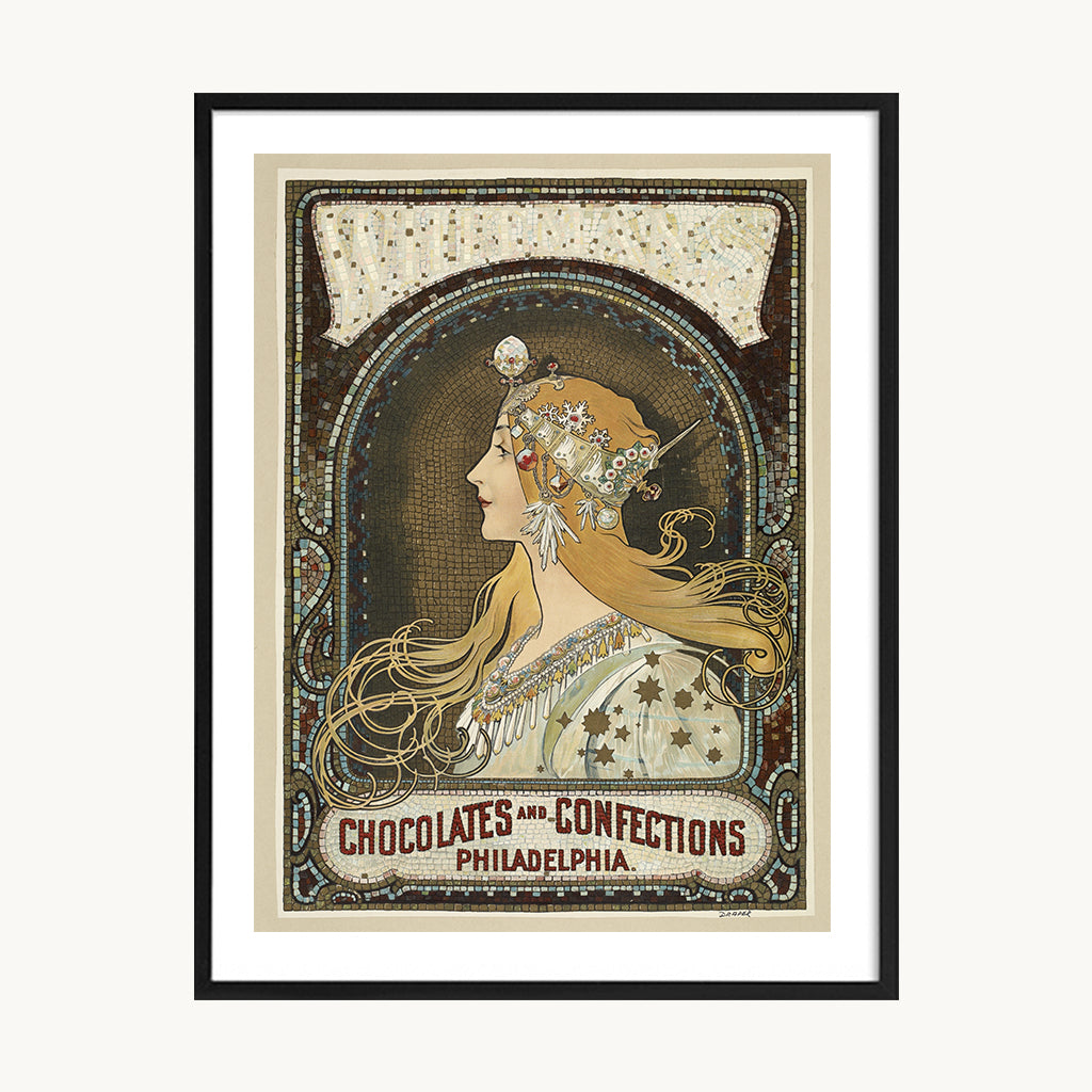 Cuadro Vintage Mujer art nouveau clásico 02