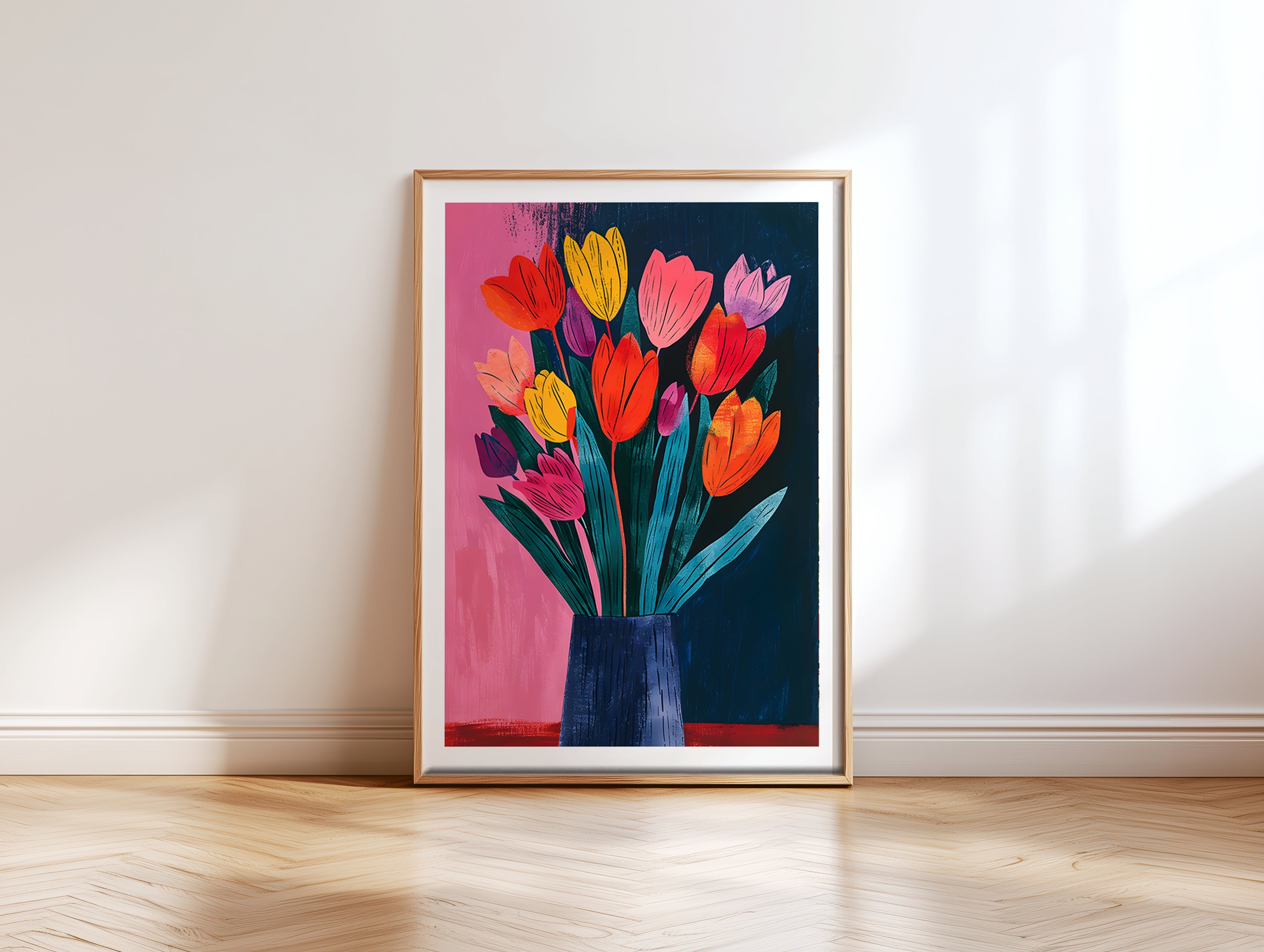 Cuadro Pop Tulipanes Fucsia Modernos