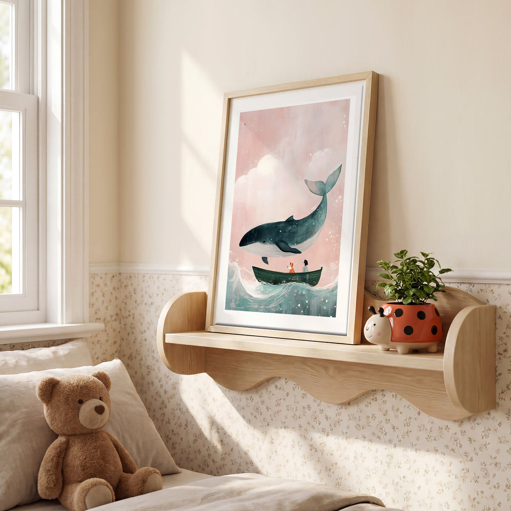 Cuadro Infantil Ballena Acuarela