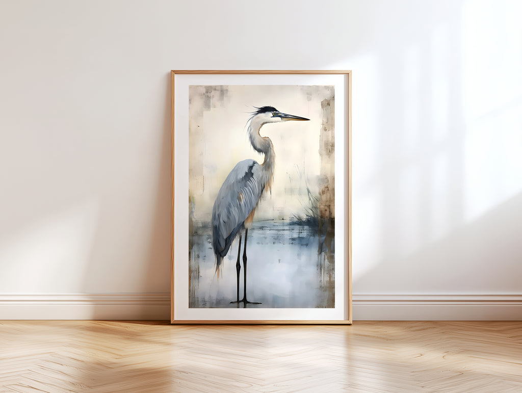 Cuadro Animales Garza Pintura clásica