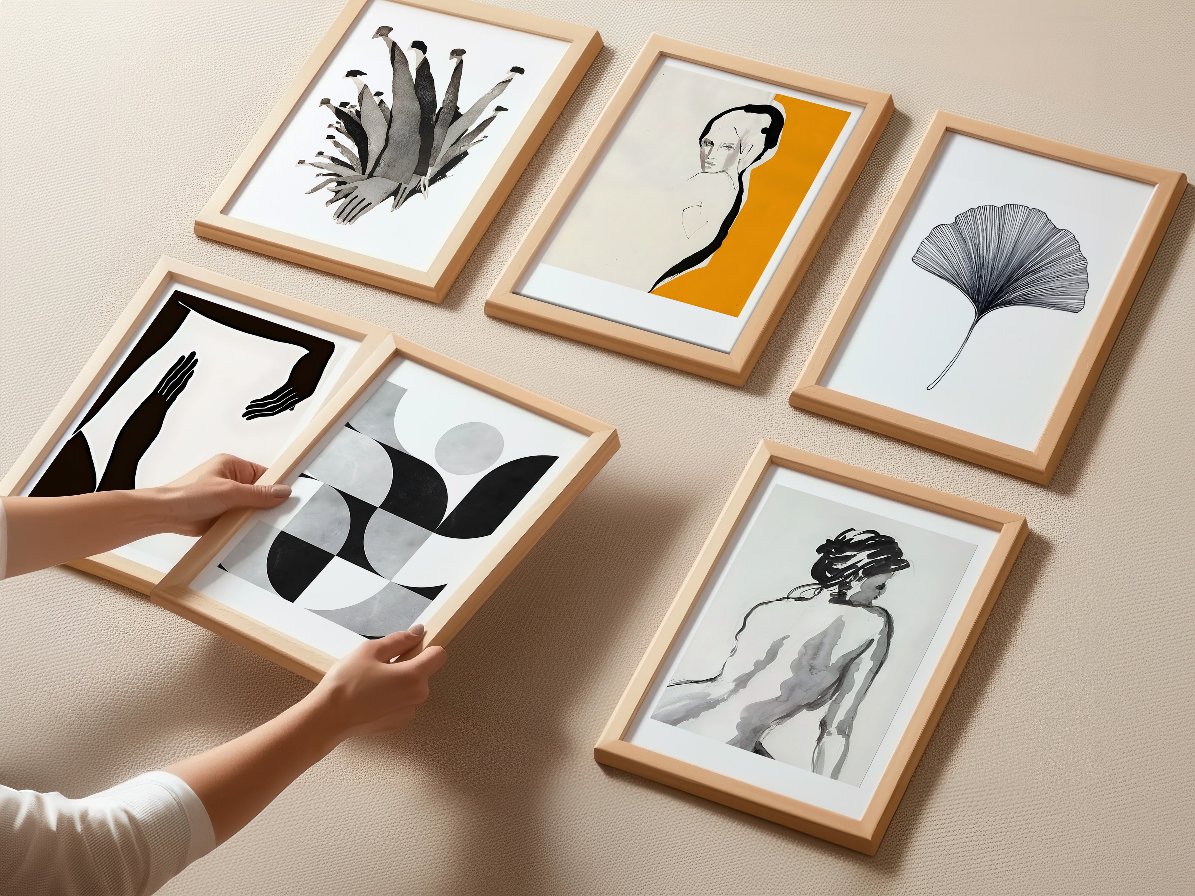 Cuadro Arte Moderno Figura Femenina Boceto Artístico